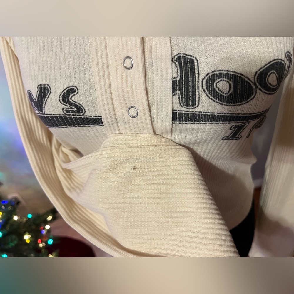 NWOT Ribbed Cream Top - S - Picture 12 of 14